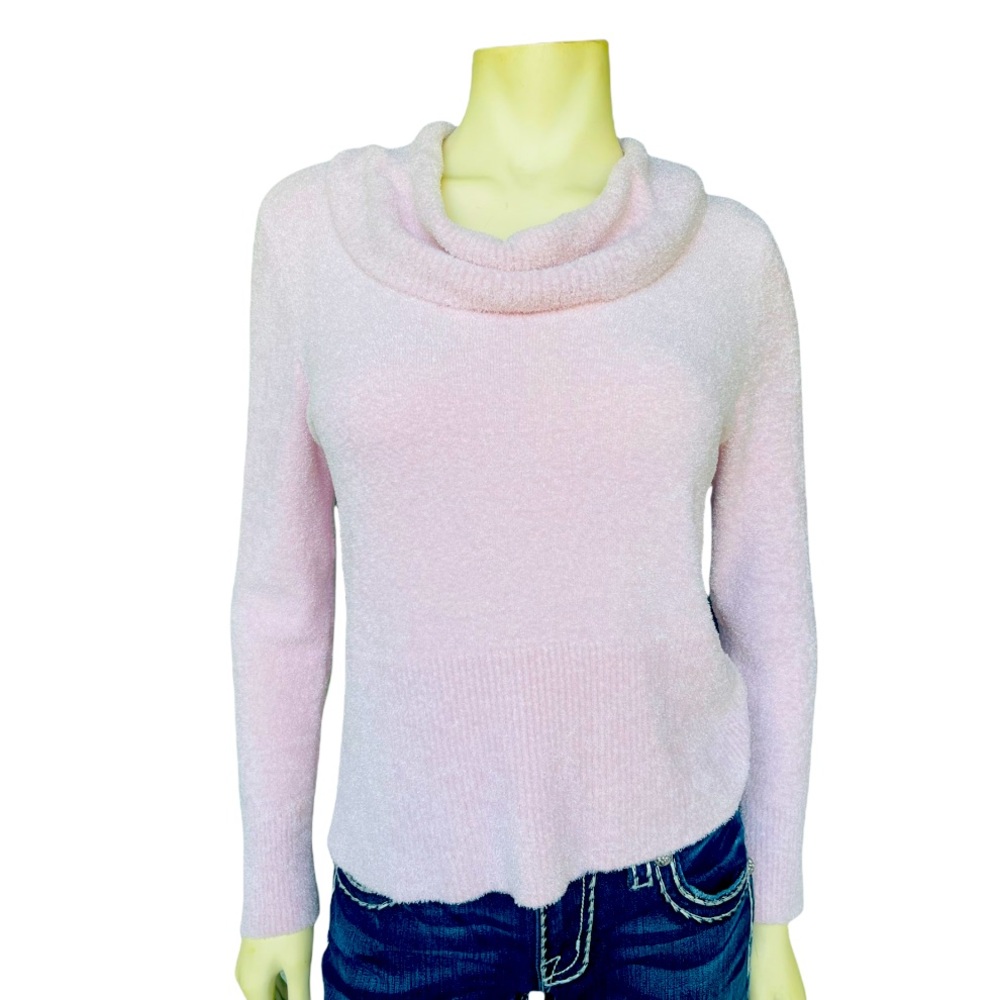 Worthington Sunday Soft Cowl Neck Pink Sweater